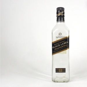 Black label whiskey empty clean bottle